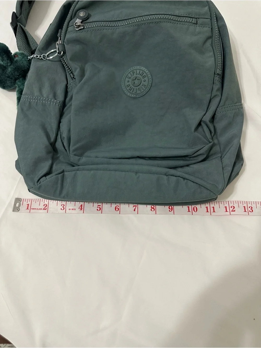 Kipling Green Nylon Backpack Monkey Keychain New Without Tags
